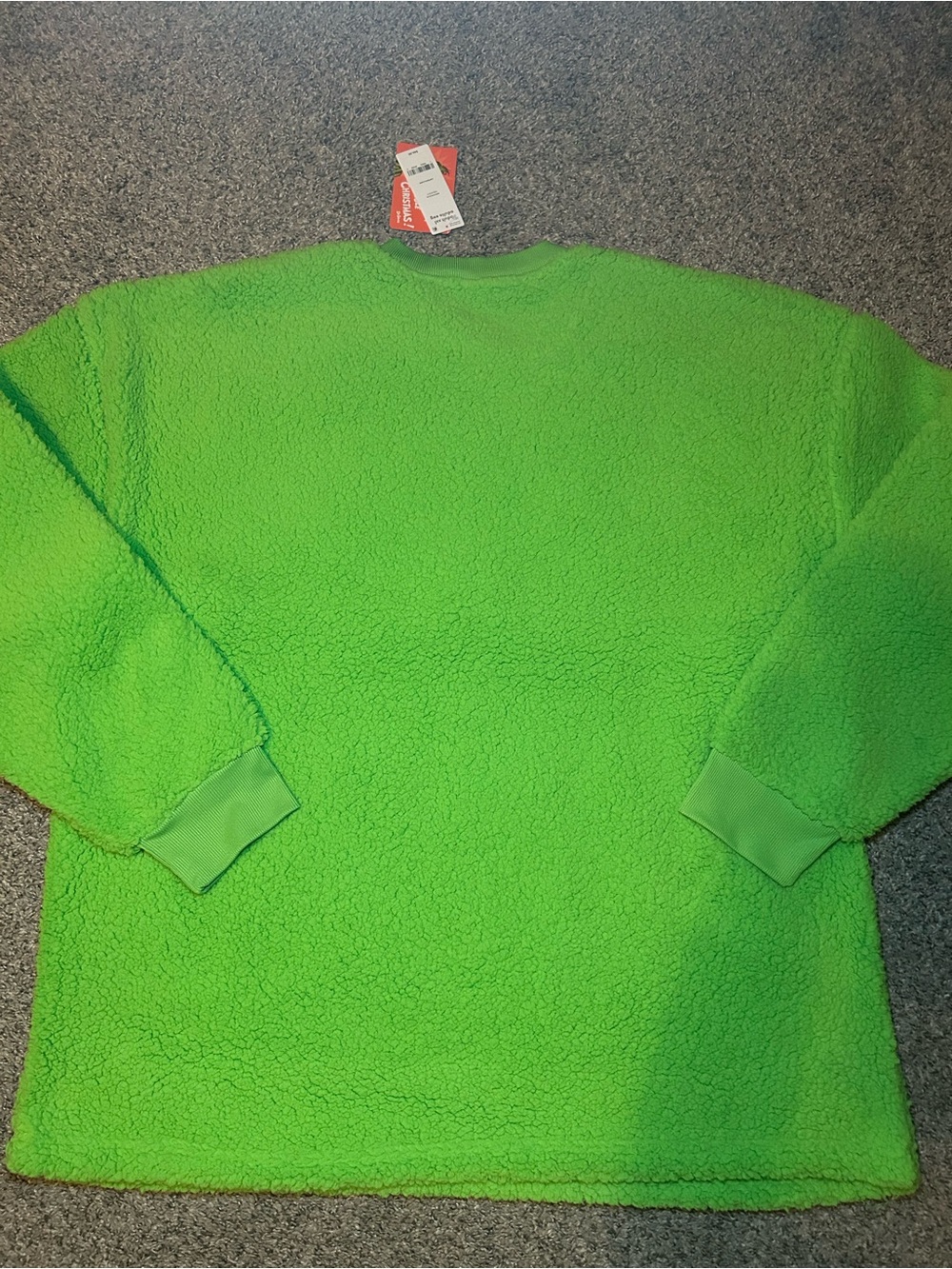 Adult Green Grinch Fleece Pullover Sweatshirt - Picture 5 of 5